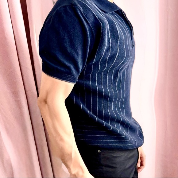 Express Navy Blue Polo Shirt - Picture 3 of 5